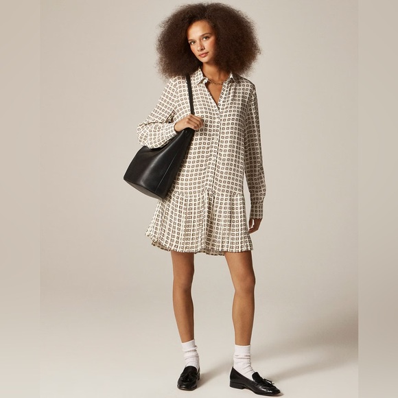 J. Crew Dresses & Skirts - New Amelia shirt-dress in foulard print